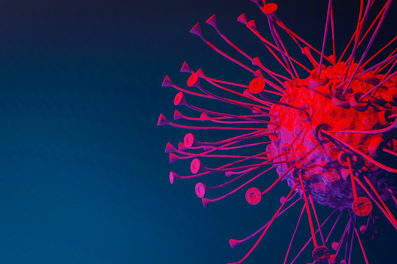 Virus Cell T-Cell cancer cell with receptors dendritic cells antigen-presenting cells mammalian immune system virus and virology concept 3d rendering