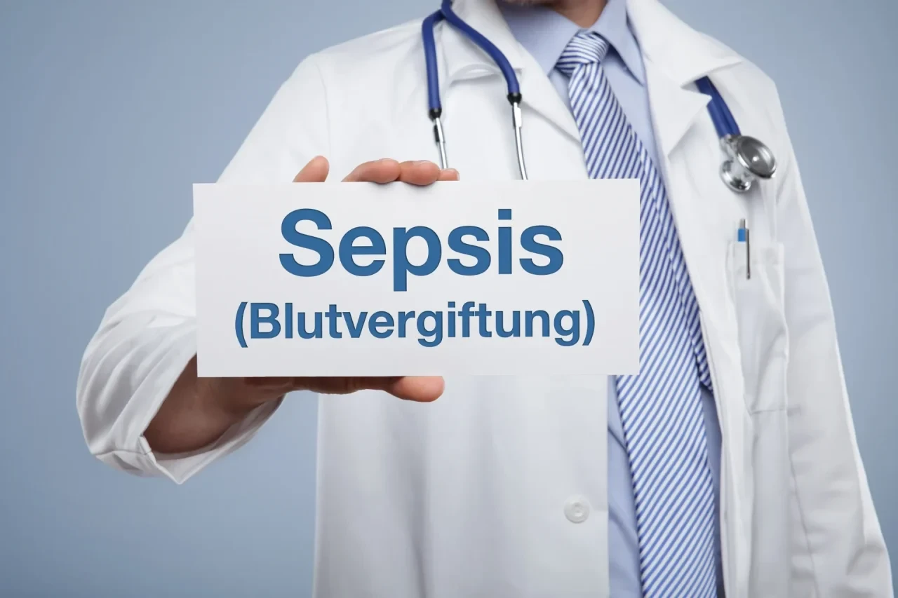 Sepsis Blutvergiftung Schild Arzt