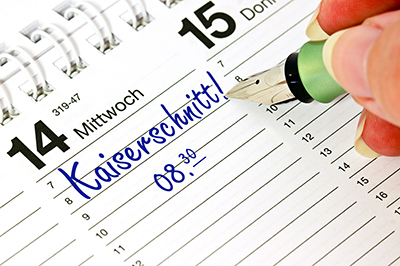 Kaiserschnitttermin im Kalender